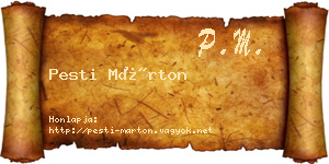 Pesti Márton névjegykártya